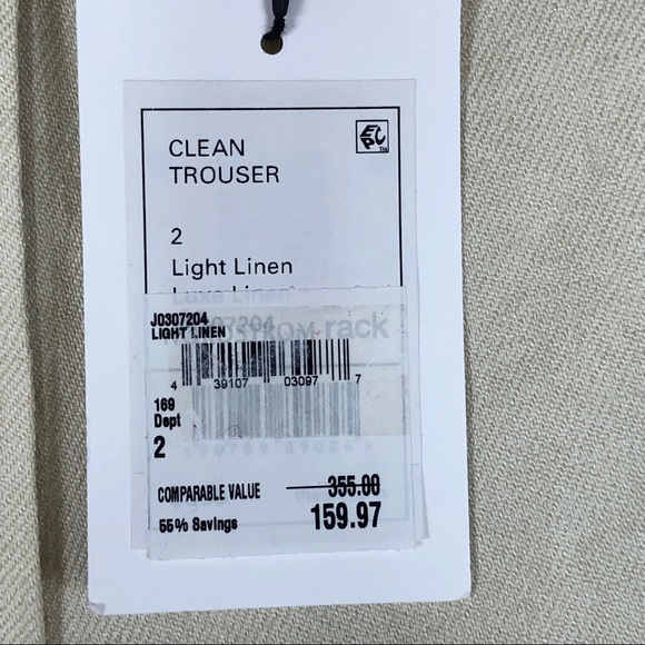 Theory Clean Linen Blend Wide Leg Trousers NWT - Picture 5 of 9